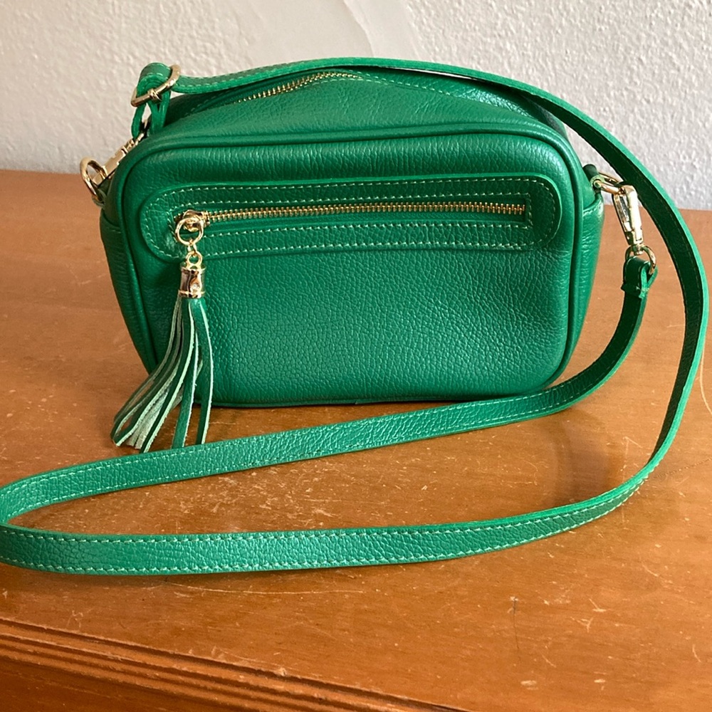 Italian leather crossbody purse